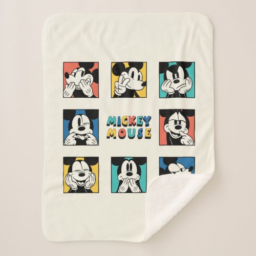 Colorful Mickey Mouse Grid Sherpa Blanket