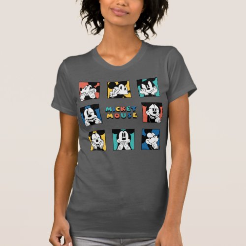 Colorful Mickey Mouse Grid T_Shirt