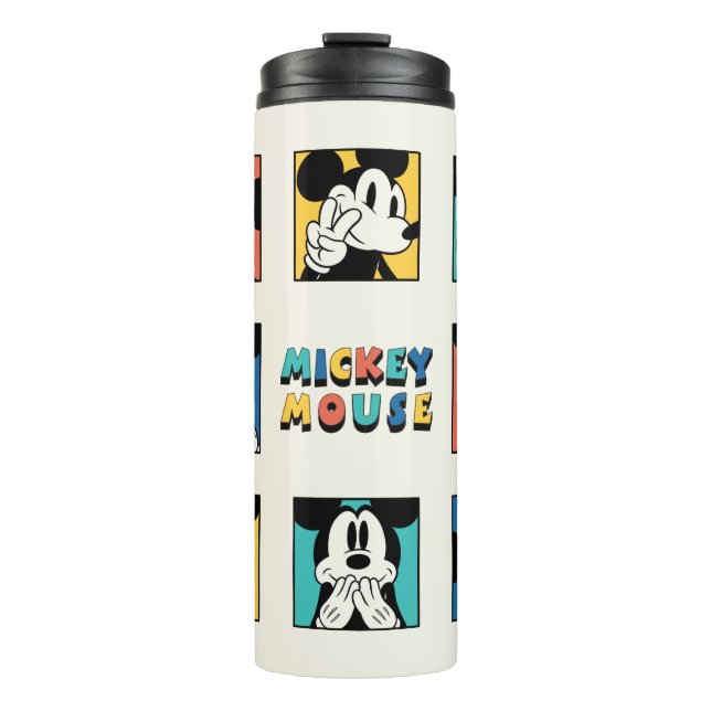 Colorful Mickey Mouse Grid Thermal Tumbler (Front)
