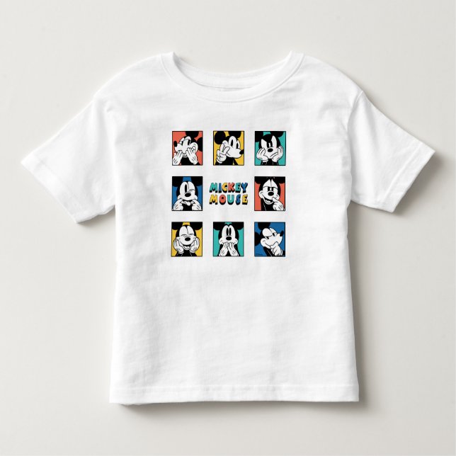 Colorful Mickey Mouse Grid Toddler T-shirt (Front)