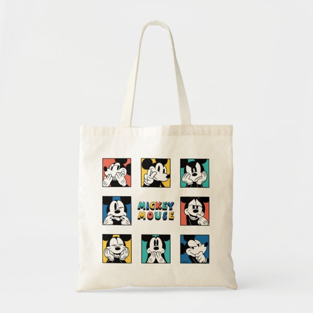 Colorful Mickey Mouse Grid Tote Bag (Front)