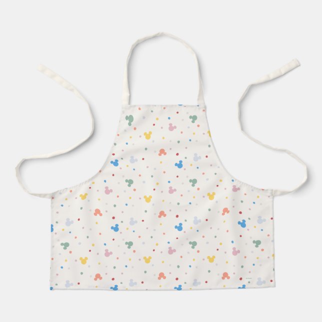 Colorful Mickey Mouse Icon and Dot Toss Pattern Apron (Front)