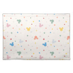 Colorful Mickey Mouse Icon and Dot Toss Pattern Cloth Placemat