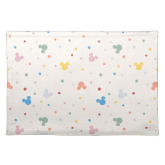 Colorful Mickey Mouse Icon and Dot Toss Pattern Cloth Placemat