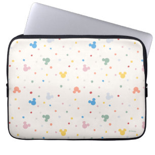 Colorful Mickey Mouse Icon and Dot Toss Pattern Laptop Sleeve