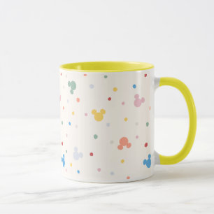 Colorful Mickey Mouse Icon and Dot Toss Pattern Mug