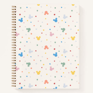 Colorful Mickey Mouse Icon and Dot Toss Pattern Notebook