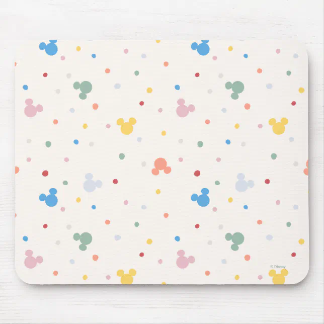 Colorful Mickey Mouse Icon and Dot Toss Pattern Pad | Zazzle