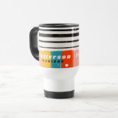 Colorful Mid Century Abstract Personalized Name Travel Mug (Front Left)