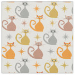 Colorful Mid Century Atomic Cats with Starbursts Fabric