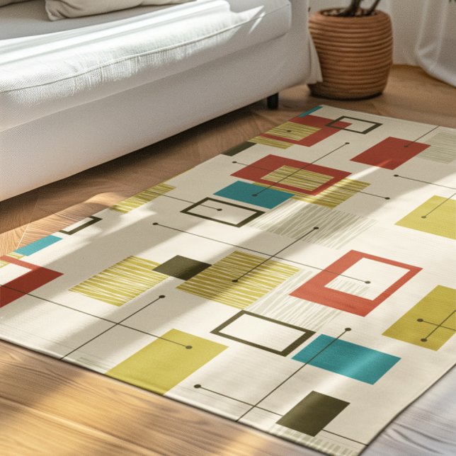 Colorful Mid-Century geometric pattern Rug (Creator Uploaded)
