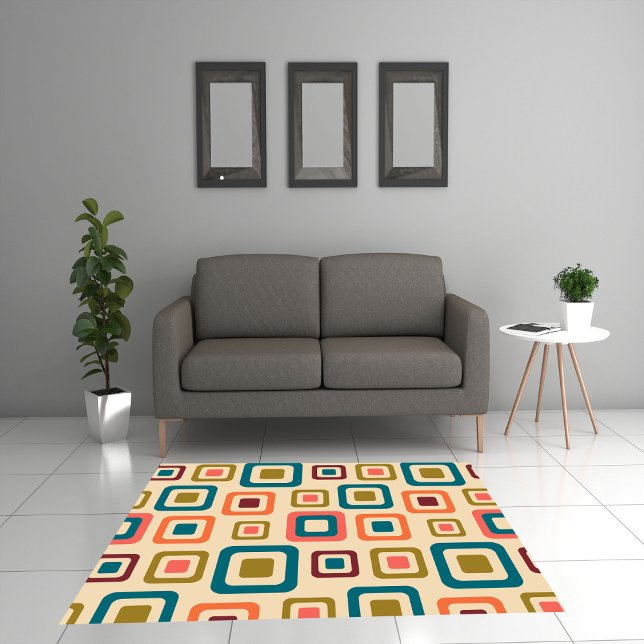 Colorful Mid Century Geometric Pattern Rug (Creator Uploaded)