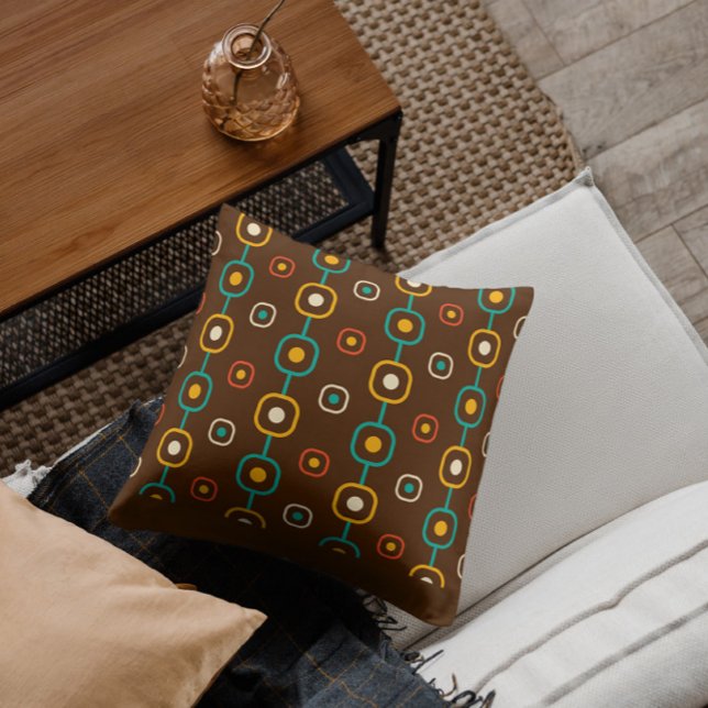 Colorful Mid-Century groovy geometric pattern Throw Pillow (Creator Uploaded)