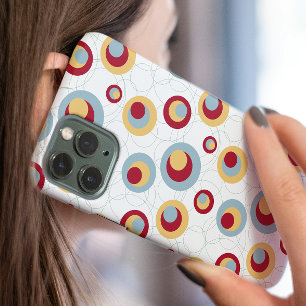 Colorful Mid Century Leopard Spots Retro Pattern iPhone 16 Case