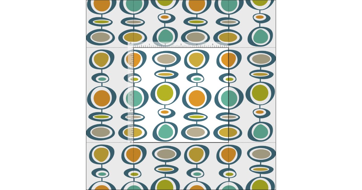 Colorful Mid Century Modern Abstract Circles Fabric | Zazzle