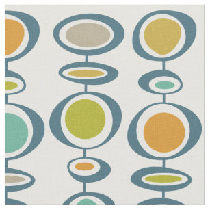 Colorful Mid Century Modern Abstract Circles Fabric