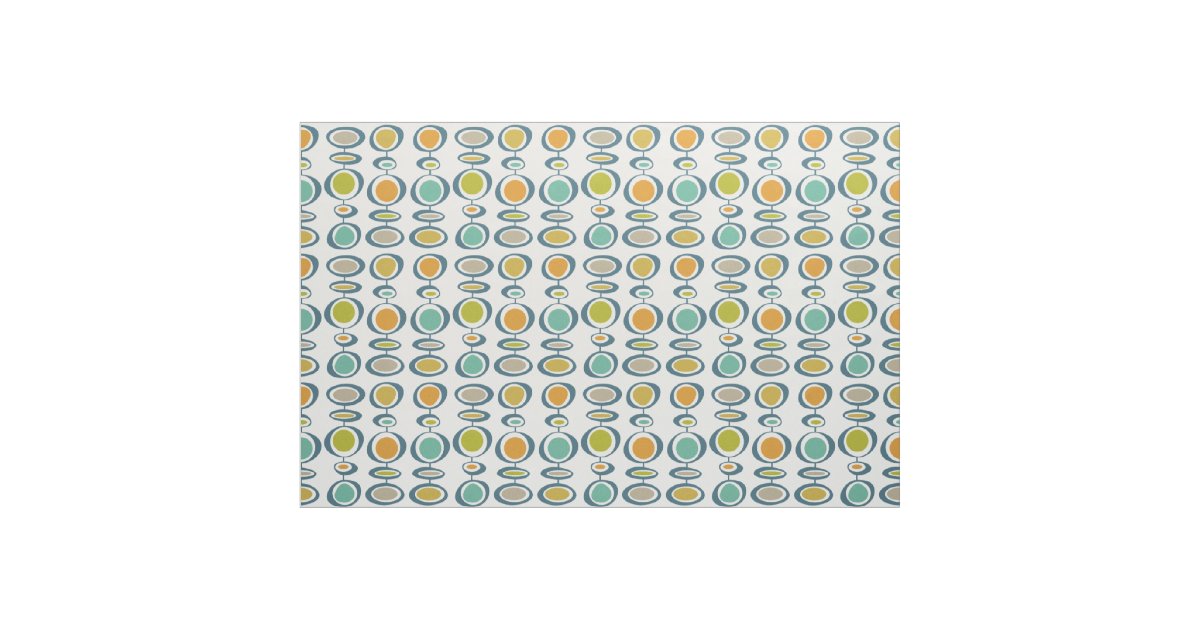 Colorful Mid Century Modern Abstract Circles Fabric | Zazzle