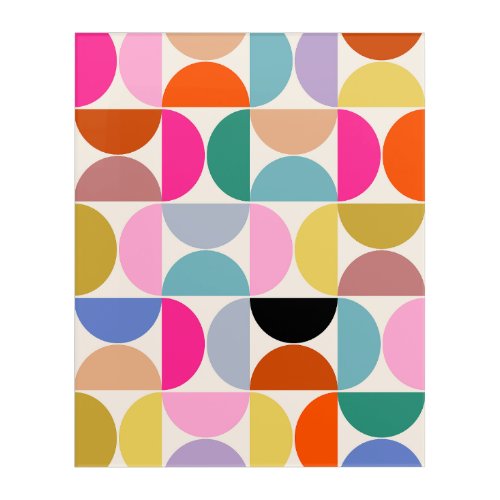 Colorful Mid Century Modern Abstract Pattern Acrylic Print