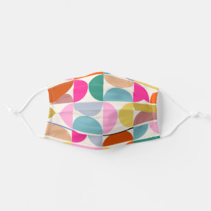 Colorful Mid Century Modern Abstract Pattern Adult Cloth Face Mask