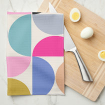 Colorful Mid Century Modern Abstract Pattern Kitchen Towel