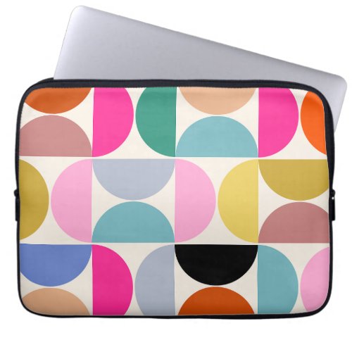 Colorful Mid Century Modern Abstract Pattern Laptop Sleeve