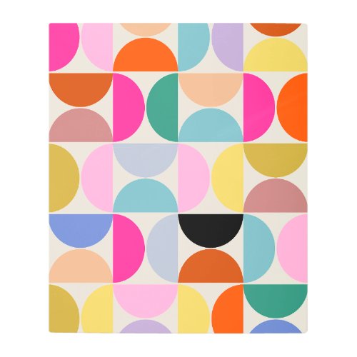 Colorful Mid Century Modern Abstract Pattern Metal Print