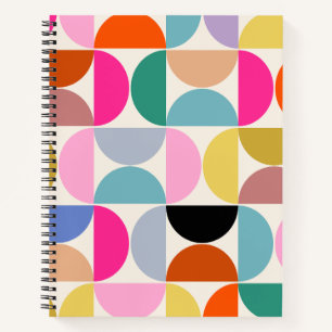 Colorful Mid Century Modern Abstract Pattern Notebook