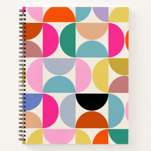 Colorful Mid Century Modern Abstract Pattern Notebook