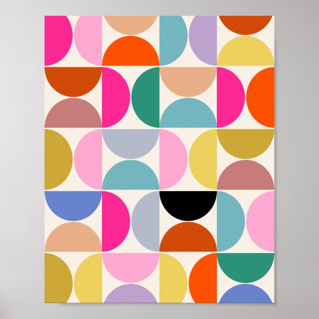 Colorful Mid Century Modern Abstract Pattern Poster (Front)
