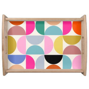 Colorful Mid Century Modern Abstract Pattern Serving Tray