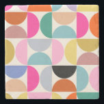 Colorful Mid Century Modern Abstract Pattern Stone Coaster<br><div class="desc">Mid century modern pattern – abstract geometric shapes – colorful minimalist pattern.</div>