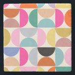 Colorful Mid Century Modern Abstract Pattern Stone Coaster<br><div class="desc">Mid century modern pattern – abstract geometric shapes – colorful minimalist pattern.</div>