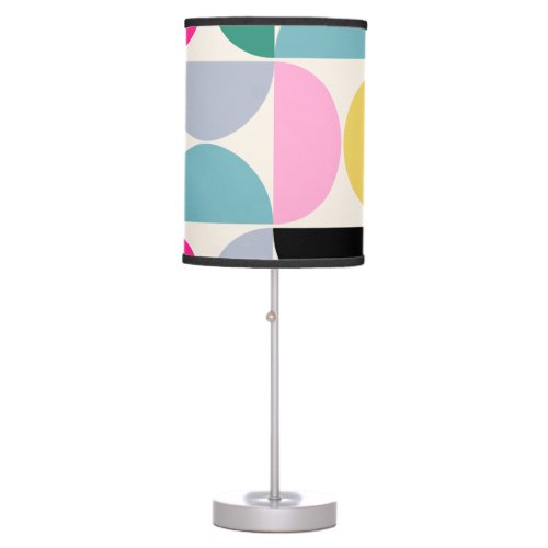 Colorful Mid Century Modern Abstract Pattern Table Lamp