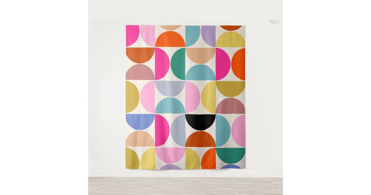Colorful Mid Century Modern Abstract Pattern Tapestry | Zazzle