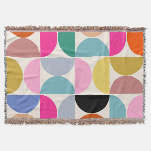 Colorful Mid Century Modern Abstract Pattern Throw Blanket