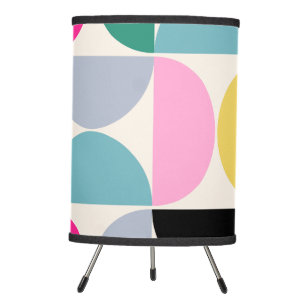 Colorful Mid Century Modern Abstract Pattern Tripod Lamp