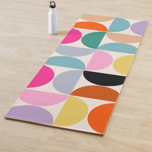 Colorful Mid Century Modern Abstract Pattern Yoga Mat