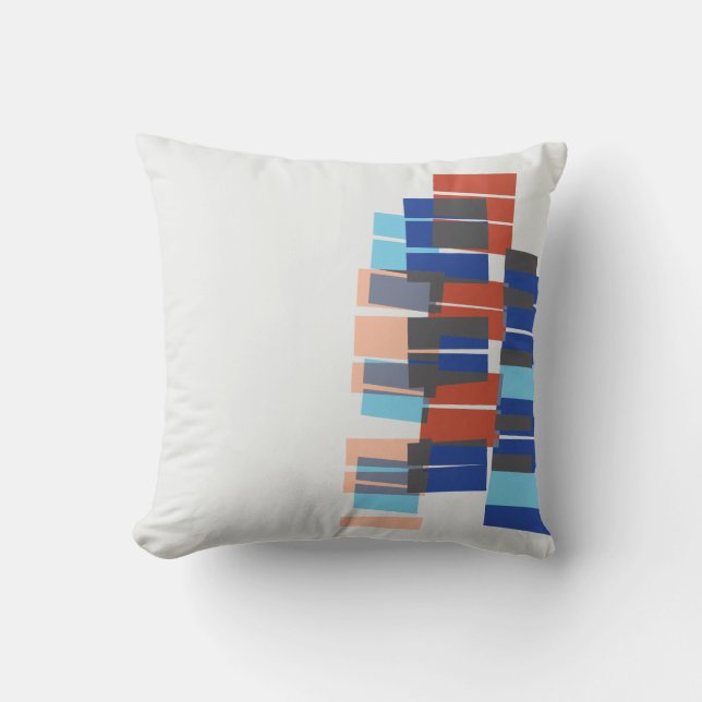 Colorful Mid Century Modern Art Pattern Throw Pillow (Front)