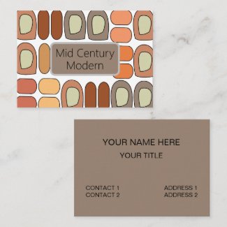 Colorful Mid Century Modern Geometric Business Card
