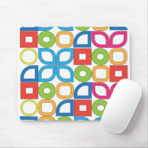 Colorful Mid Century Modern Geometric Mousepad