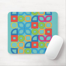Colorful Mid Century Modern Geometric Mousepad