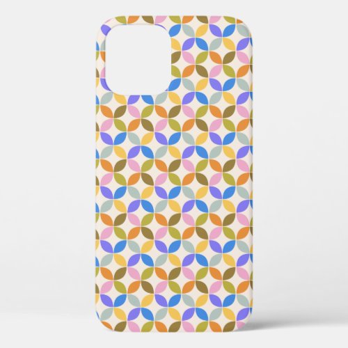Colorful Mid Century Modern Geometric Pattern  iPhone 12 Case