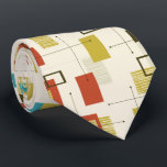 Colorful Mid-Century modern geometric shapes Neck Tie<br><div class="desc">Colorful,  elegant mid-century modern,  geometric shapes in seamless patterns over light beige backgrounds.</div>
