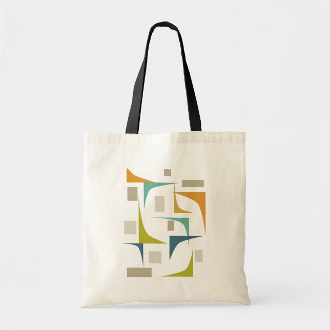 Colorful Mid Century Modern Geometric Tote Bag (Front)