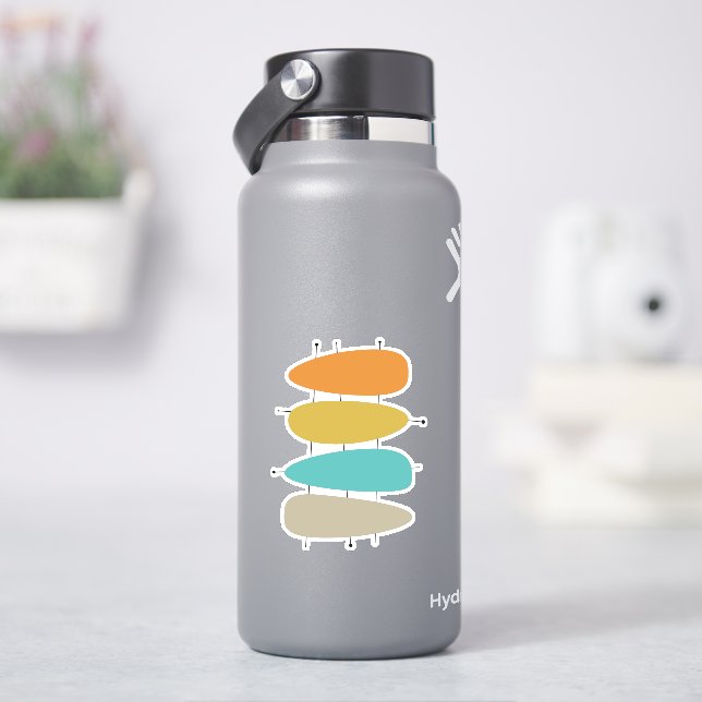 Colorful Mid Century Modern Guitar Picks Sticker (HydroFlask)