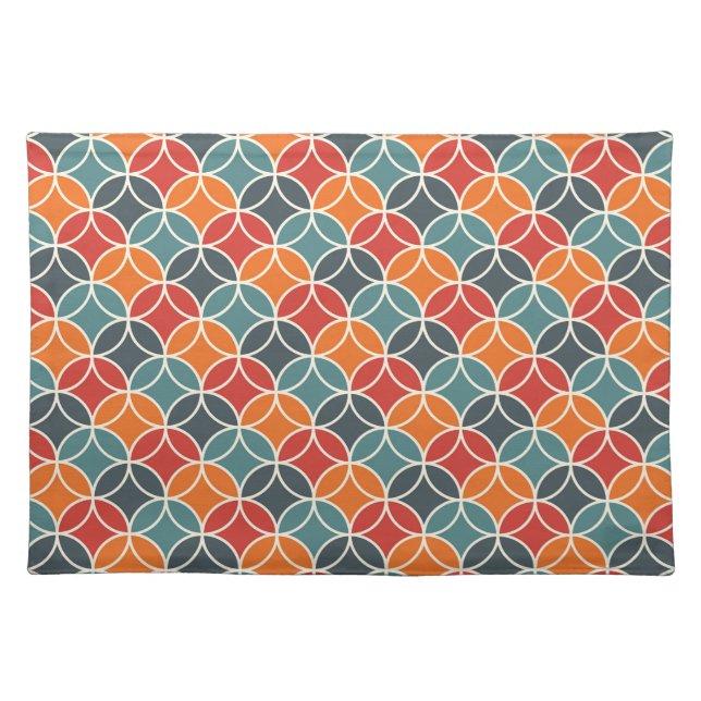 Colorful Mid-Century Modern Style Pattern Cloth Placemat (Front)