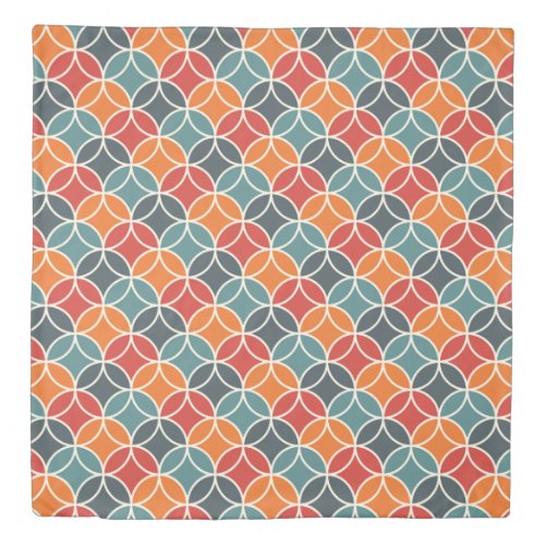 Colorful Mid_Century Modern Style Pattern Duvet Cover