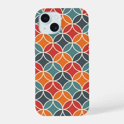 Colorful Mid_Century Modern Style Pattern iPhone 15 Case