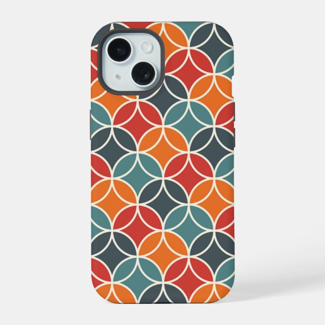 Colorful Mid-Century Modern Style Pattern Iphone Case (Back)