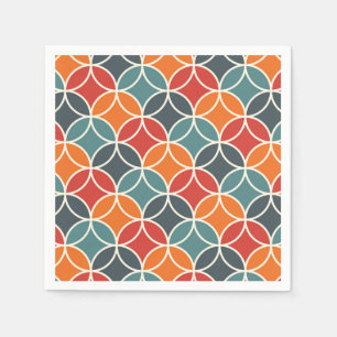 Colorful Mid-Century Modern Style Pattern Napkins